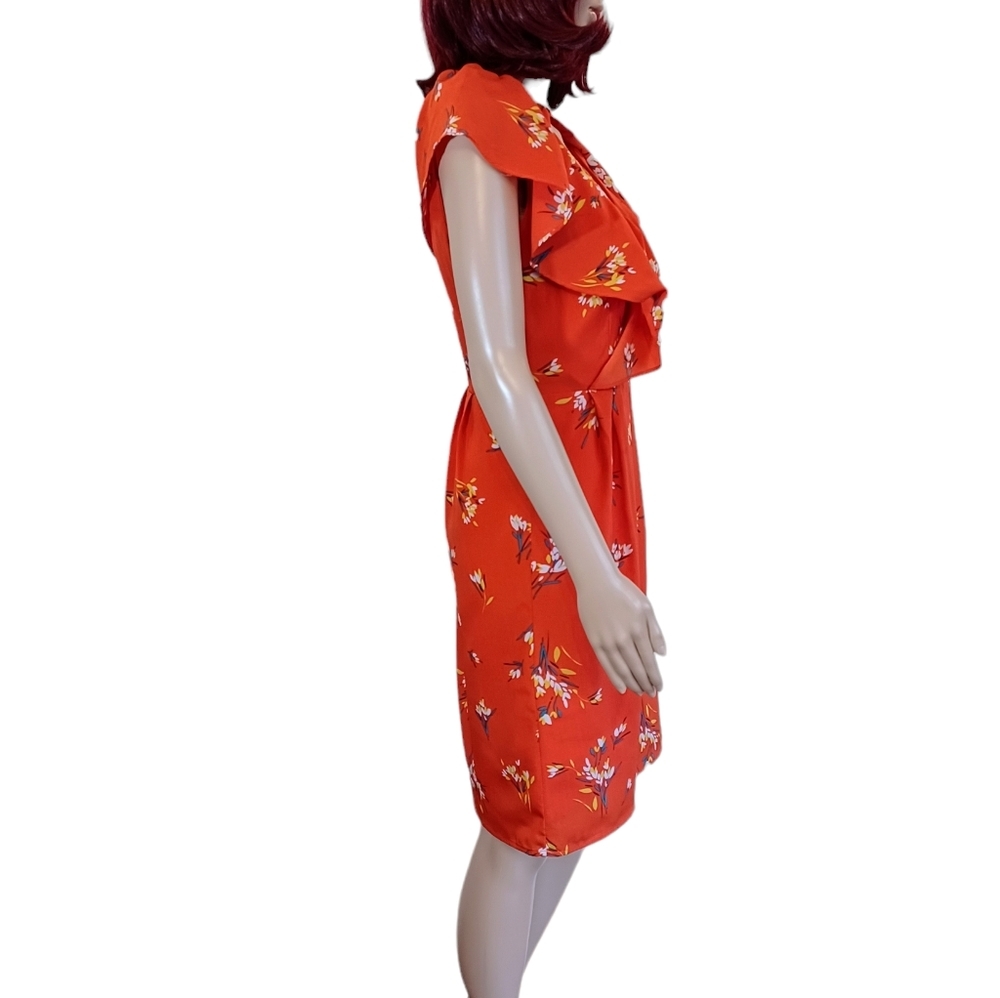 Emma & Michele Orange Floral Dress Size 8 - Picture 6 of 9